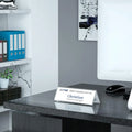 Acrylic 12 Pack Name Plates for Desks 3x8.5 Clear Tent Name Plate Display for Office Conference Reusable Name Tent Holder