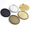 30x40mm Vintage Brooch Blank Bezel Trays Fit 30x40mm Oval Cabochon Brooch Blank Base Settings DIY Jewelry Findings Wholesale MegaBDM