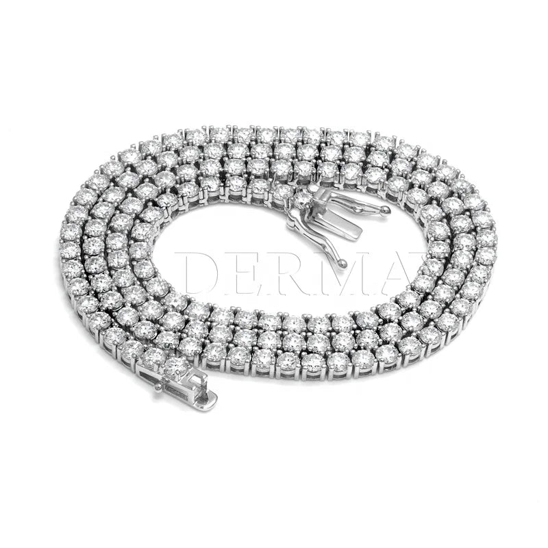 Cadermay Wholesale Price Moissanite Tennis Bracelet Necklace  2mm  3mm 4mm  S925 Trendy Hip Hop Iced Out Chain