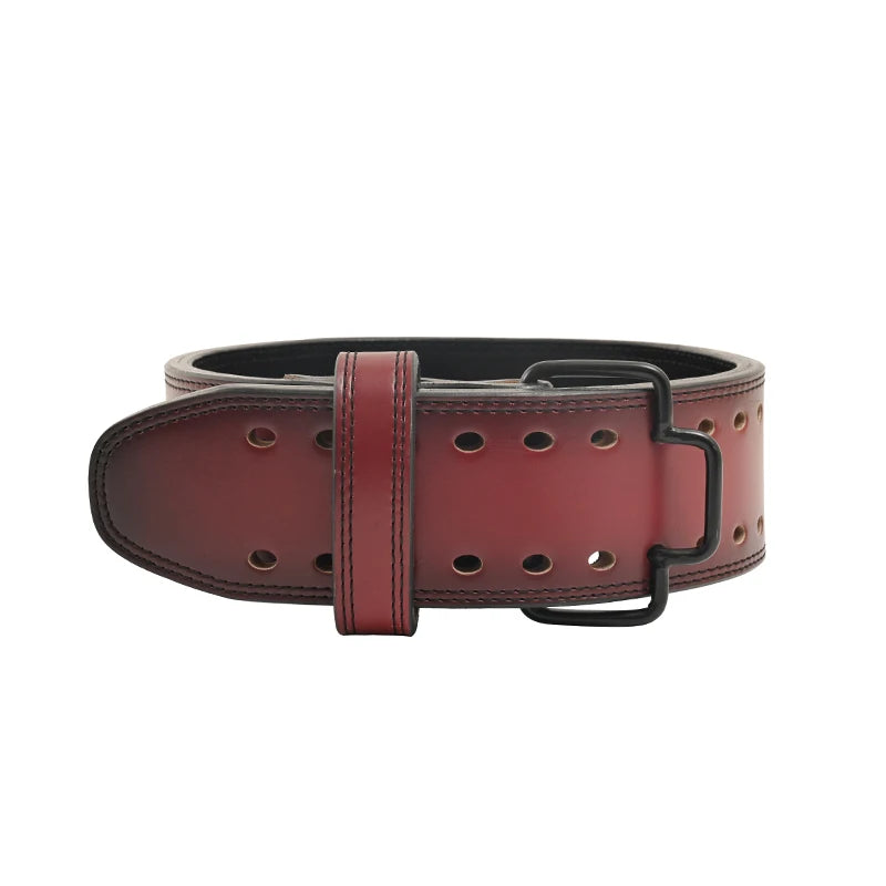 Cowhide Lumber Lower Back Support Gym Belt Workout Fitness Adjustable Metal Buckle Padded Leather Breathable for Weight