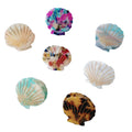 Wholesale Cute Small Korean Shell Shape Hair Claw for Girls Gold Line Acetate Hair Claw Clip