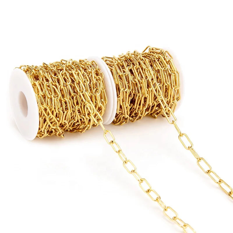 Gold Silver Chunky Stainless Steel Chain for Necklace and Bracelet Jewelry Making Jewelry Findings