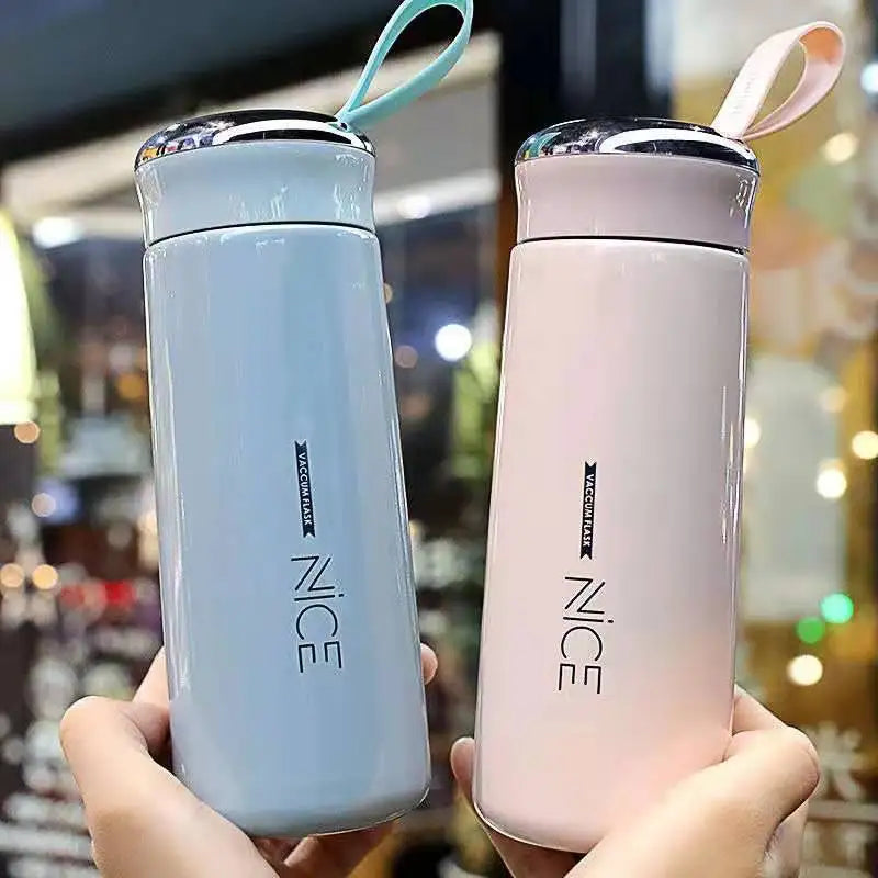 400ml Custom Cheap Drinking Water Bottle Logo for Kids Kawaii School Glass Waterbottle Cup with Rope