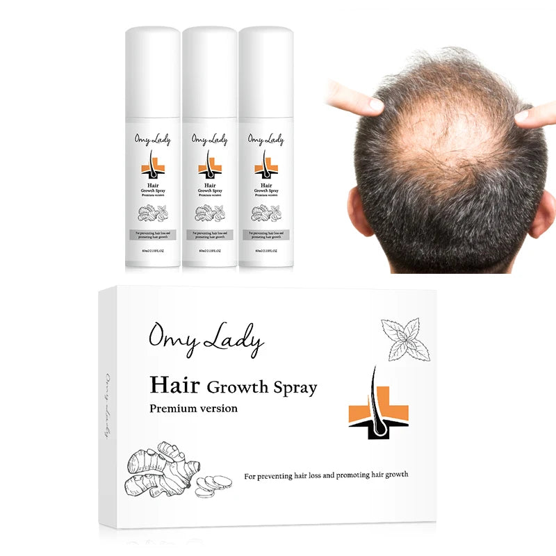 Effective Hair Spray Fast Hair Growth Treatment Set for Men's Hair Care Products Kit