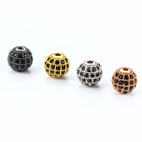 Delicate Beads for Women Men Elegant Shiny Sparkle Pendant Black Diamond Copper Charms Jewelry Findings and Components