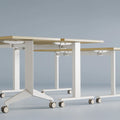 OMNI BIFMA Training Room Desk Mobile Fold & Nest Desk Flip Top Nesting Laminate Training Table for Office