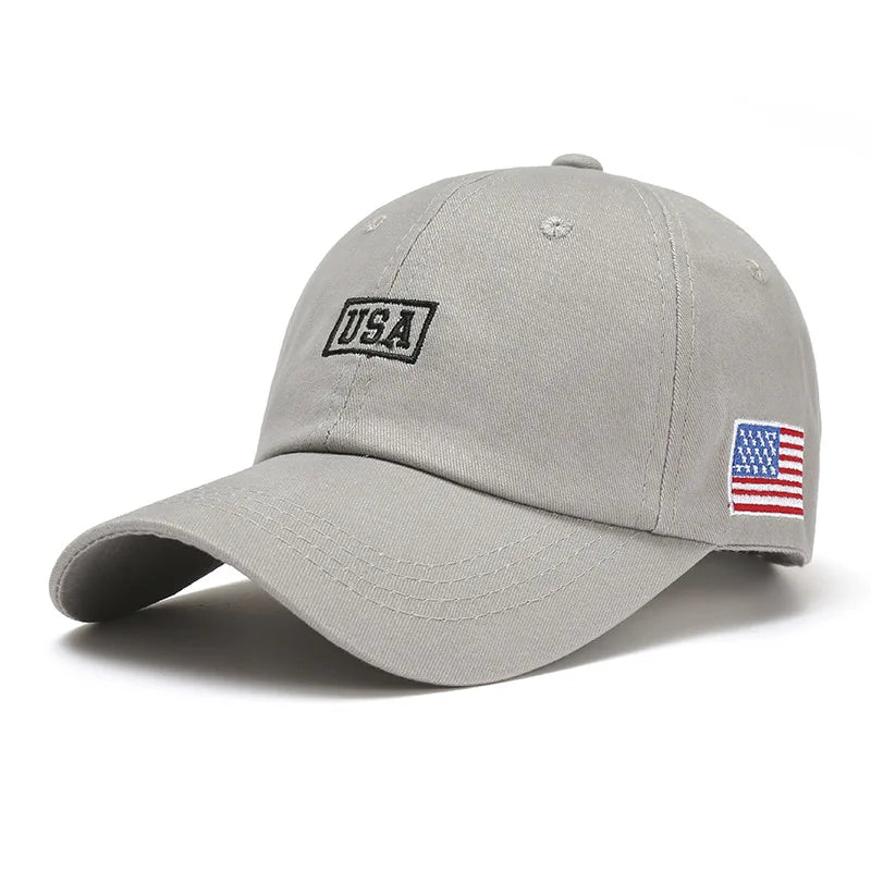 Wholesale High Quality USA Flag Grey Baseball Cap American Flag Vintage Hats