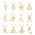 FUAMAY 12 Star Sign Chokers Gold-Plated Aries Taurus Gemini Cancer Leo Virgo Libra Scorpio Link for Party Silver Birthday