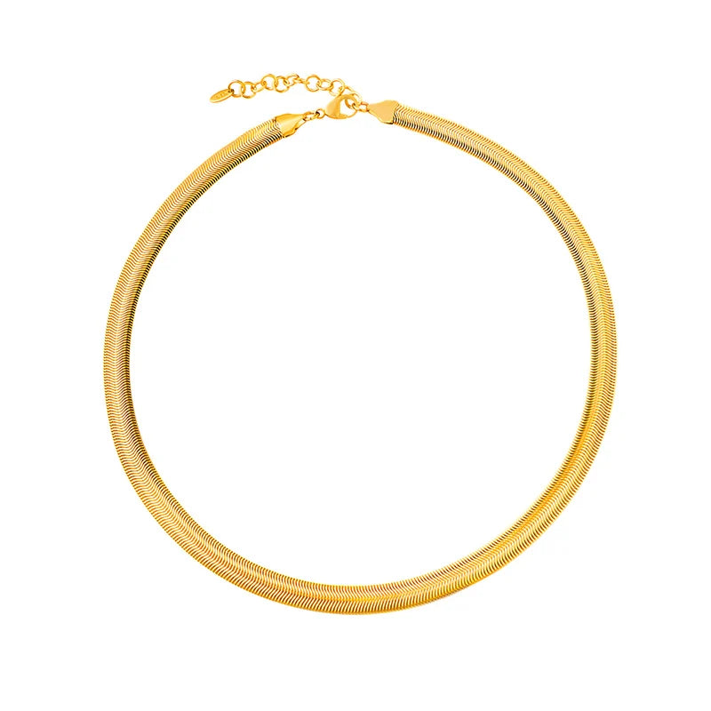 Custom Design Fashion Trendy Choker Stainless Steel Gold Plated Chains Jewelry Necklace