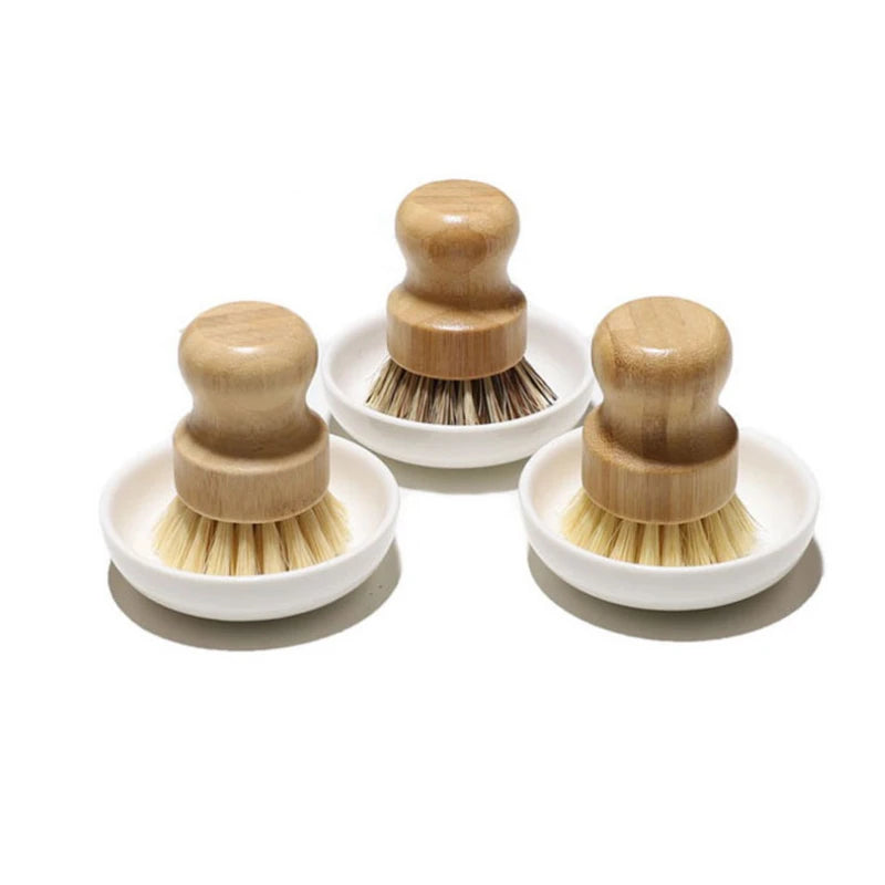 Ceramic Soap Dispenser White Dish for Bamboo and Sisal Dish Brush Dishes Scrub Brush for Pot Pans