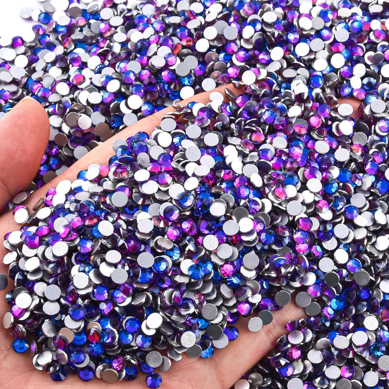 BOBOHOO Hot Sale Flatback Rhinestones SS34 Series Non Hotfix Glass Rhinestones Crystal Stone for Dress Garment Nails Clutch