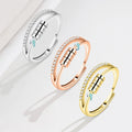 Trendy Fashion Female Spin Five S925 Silver Ring Rotatable Fidget Reduce Anxiety Bead Index Finger Ring
