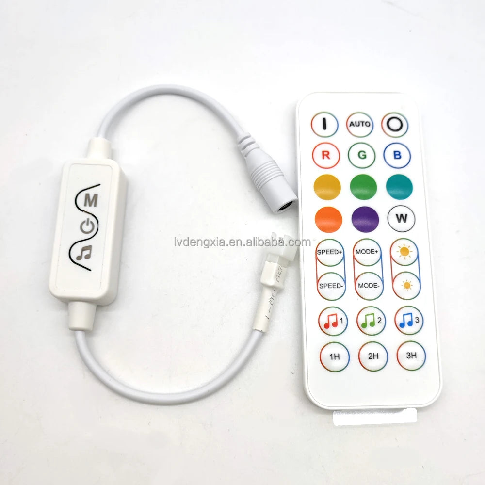 Smart App Control 2.4G Wireless 24 Key Remote Control Mini Music Sync Rhythm SPI Music Controller for Ws2811 Strip Light
