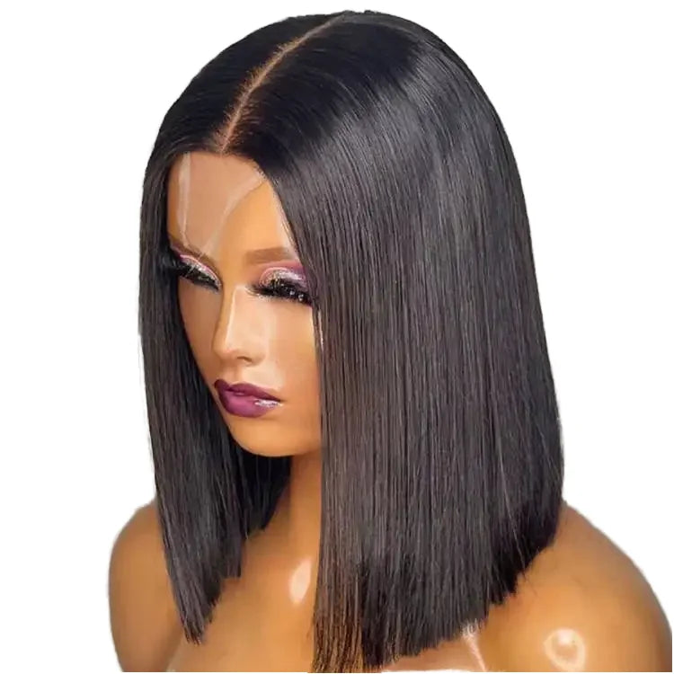 Wholesale 12A Grade Cheap Short Bob Wig Raw Brazilian Hair Lace Front Wigs for Black Women Double Drawn 100% Human Hair Wig
