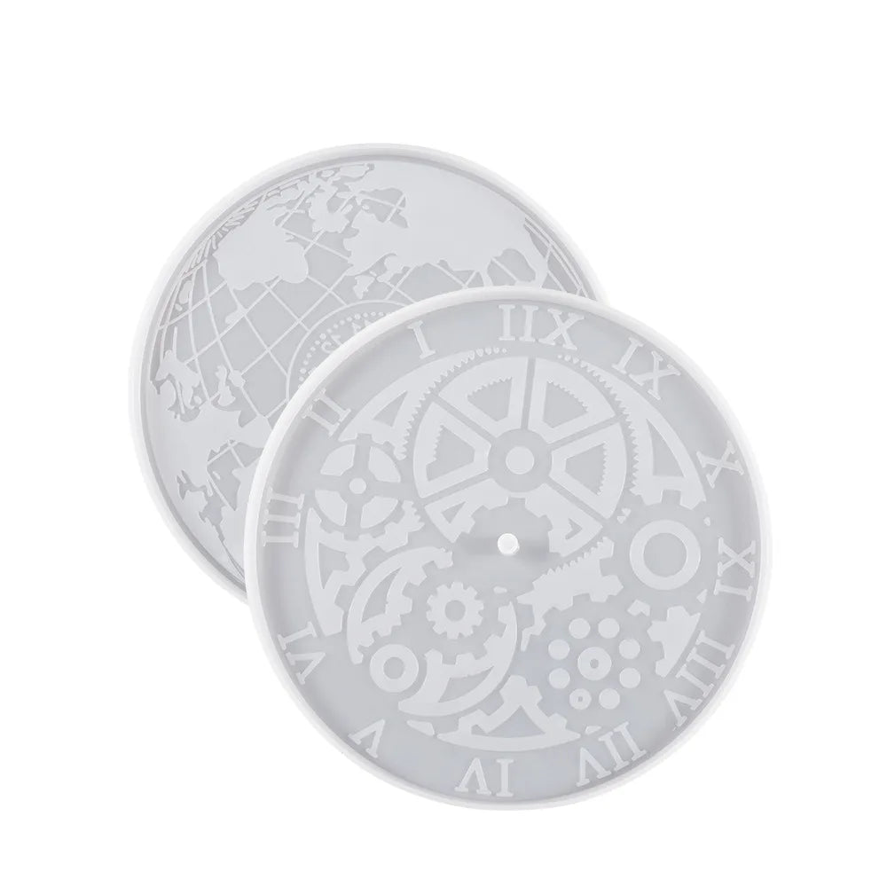 DIY Map Gear Index Dial Clock Mold Dial Silicone Mold Resin Making Clock Resin Art Silicone Mould Epoxy Crystal Dripping Molding