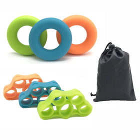 Portable 6-Piece Hand Grip Strengthener Set for Stroke Patients Finger Exerciser Stretcher Adjustable Resistance Lightweight