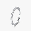 Ailmay 925 Sterling Silver Sparkling Zirconia Ring for Women Geometric Design Stackable Ring Fashion Fine Jewelry Wedding Gift
