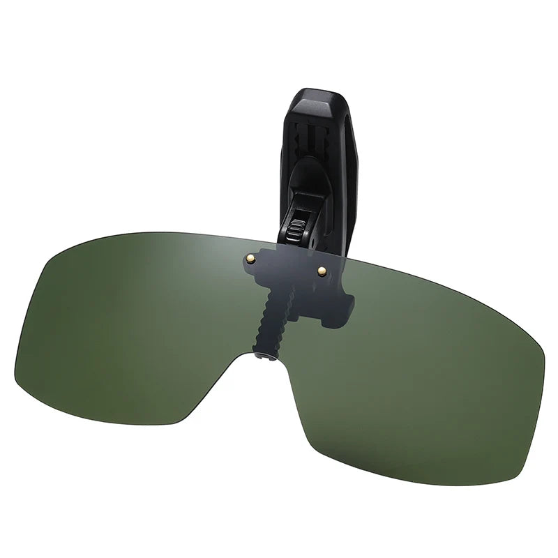 Ready to Ship  Hat Clip on Sports Sunglasses  Polarized With Black and Green Lens for Golfing Sunglasses