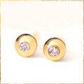 Birthday Gift 18k Gold Bead Style Lab Diamond Stud Earring