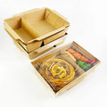 2 Compartment Rectangulaire Rectangle Pastry Black Kraft White Food Paper Packaging Box for Burger and Chips