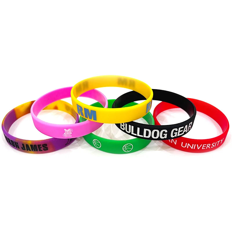 Wholesale Custom Logo Sport and Fashion Silicone Bracelet Low Price Silicon Wristband with Custom Rubber Bangle