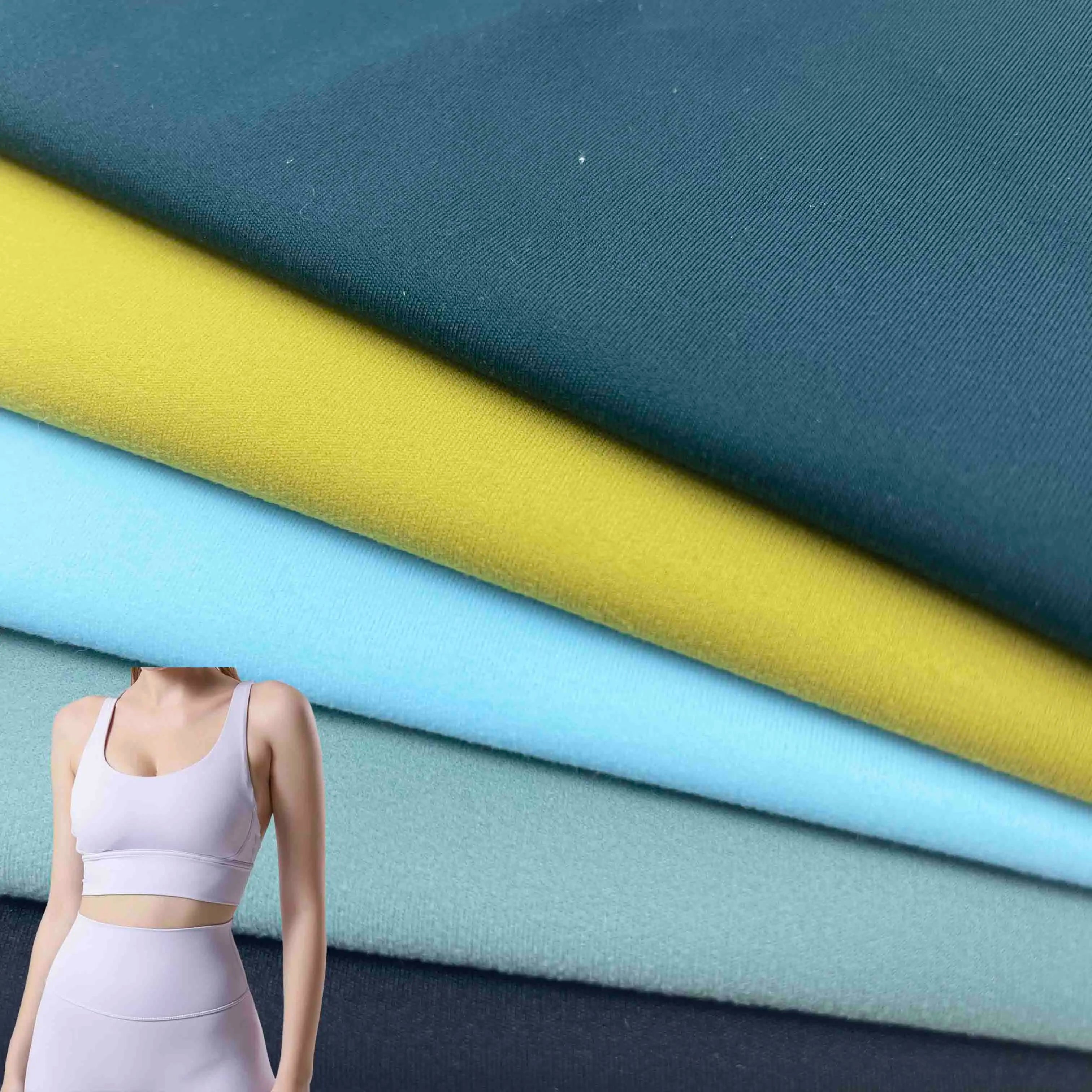 4 Way Stretch Double Side Brush Nylon Fabric Nylon Spandex Fabric Full Dull Fabric for Leggings Yoga Sportswear Garment