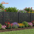 JHR China Customized Garden Decorative Aluminum Fence Panels Black Powder Coated Aluminium Fencing Slats