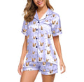 Custom Fabric Design Portrait Pet Photo Pajama 2 Piece Elegant Summer Shorts Silk Personalized Pajamas Set
