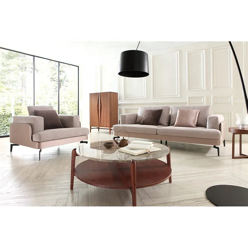 American New Arrival Modern Apartment Hotel Living Room Fabric Sectional 3 3 1 Seater Beige Light Grey Dark Extendable Sofa