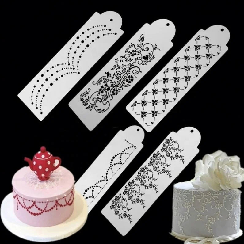 Hollow Flower Snowflake Spray Cake Mold Vintage Pattern Cake Surface Cake Stencil Spray Cookie Stencils Decoration