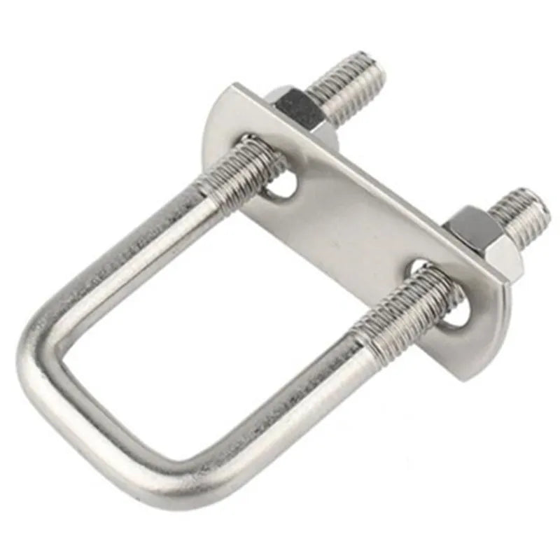 All Sizes SS304 316 M6 M8 M10 Pipe Clamp Square U Bolt Washer Rectangular U Bolt