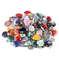 Mixed Heart Shaped Stone Pendants 20mm Chakra Beads Crystal Charms Stone Heart Pendants for Valentines Day DIY Jewelry Necklace
