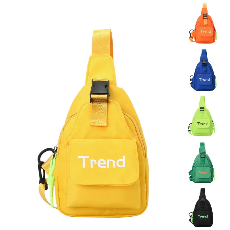 Fashion Nylon Cool Color Boys Outdoors Multi-pocket Cute Portable Chest Bag Sling Bag for Kids