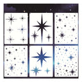 6pcs 6 X 8inch Star Stencil for Painting Reusable Paint Stencils for Walls Twinkle Star Wall Drawing Stencils
