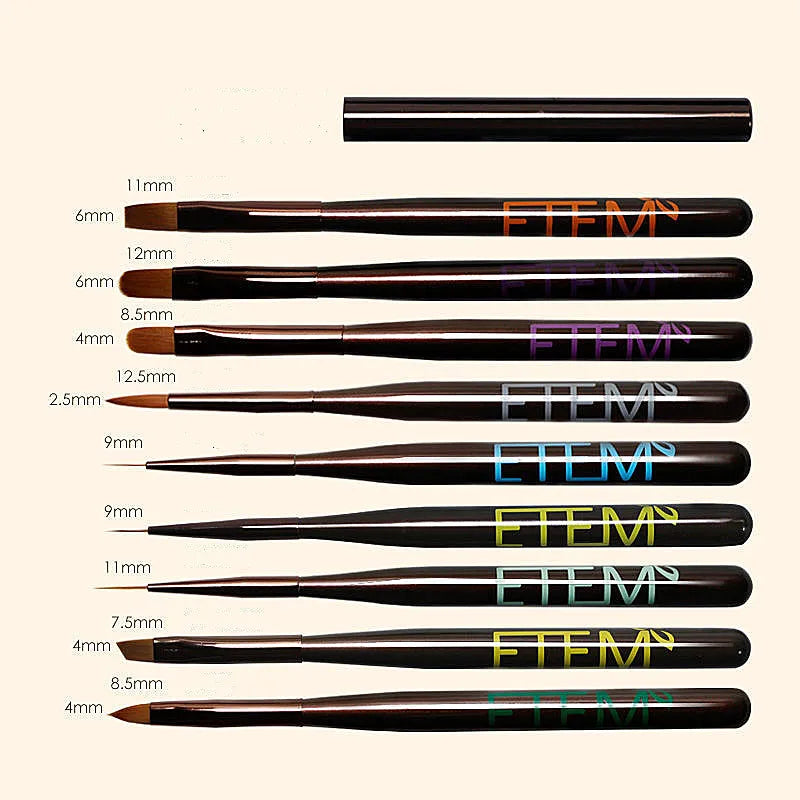 Detail Painting Kit Miniature Art Brushes Fine Liner Round Flat Brush Nail Therapy Painted Pen