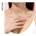 Natuna Trendy Customized Letter Necklace Silver Mother Necklace Silver Collar 925 Sterling Silver Necklace for Women