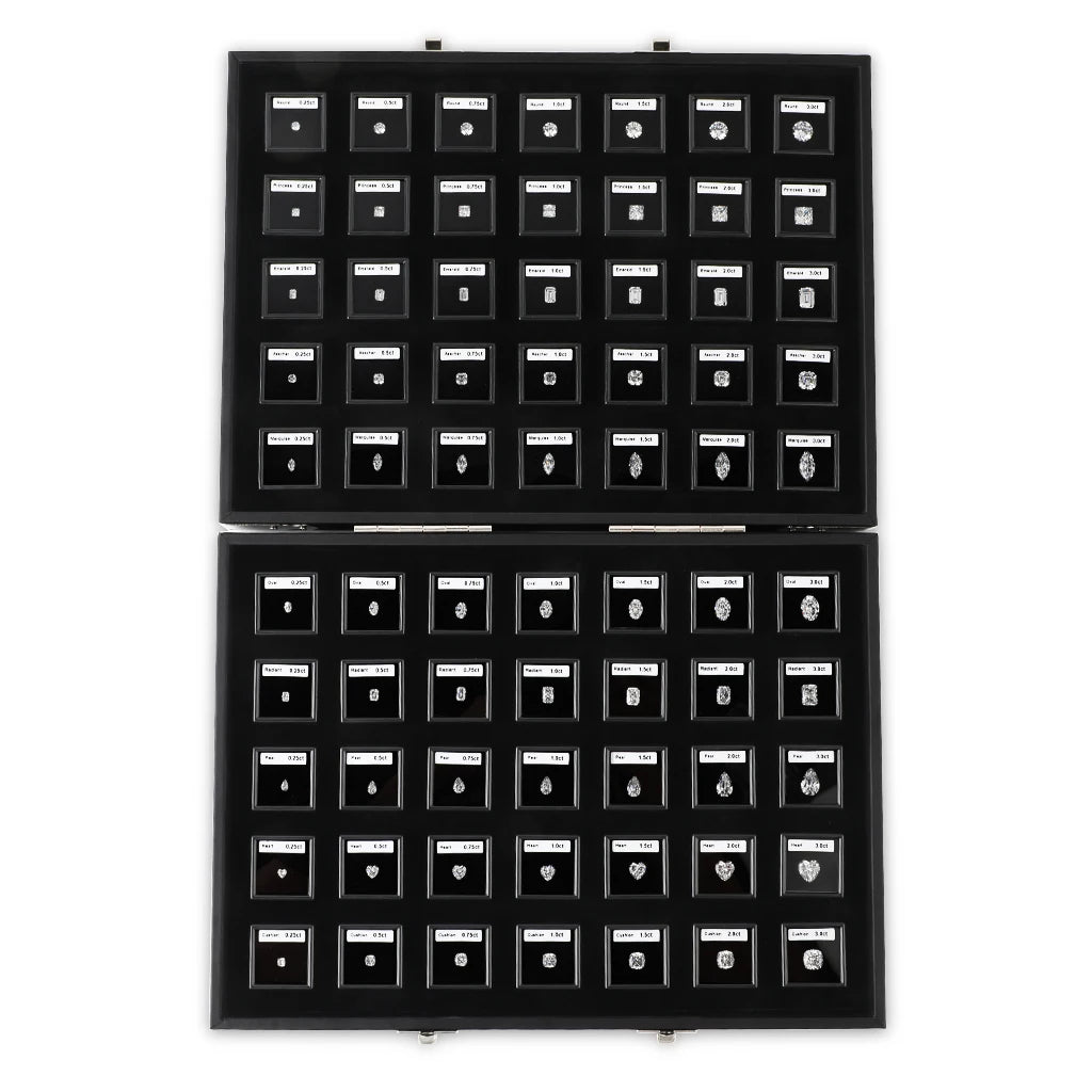 DiKaiTools GemTrue Brand DK106B Diamond Shapes and Sizes Master Stone Set With Lockable Case