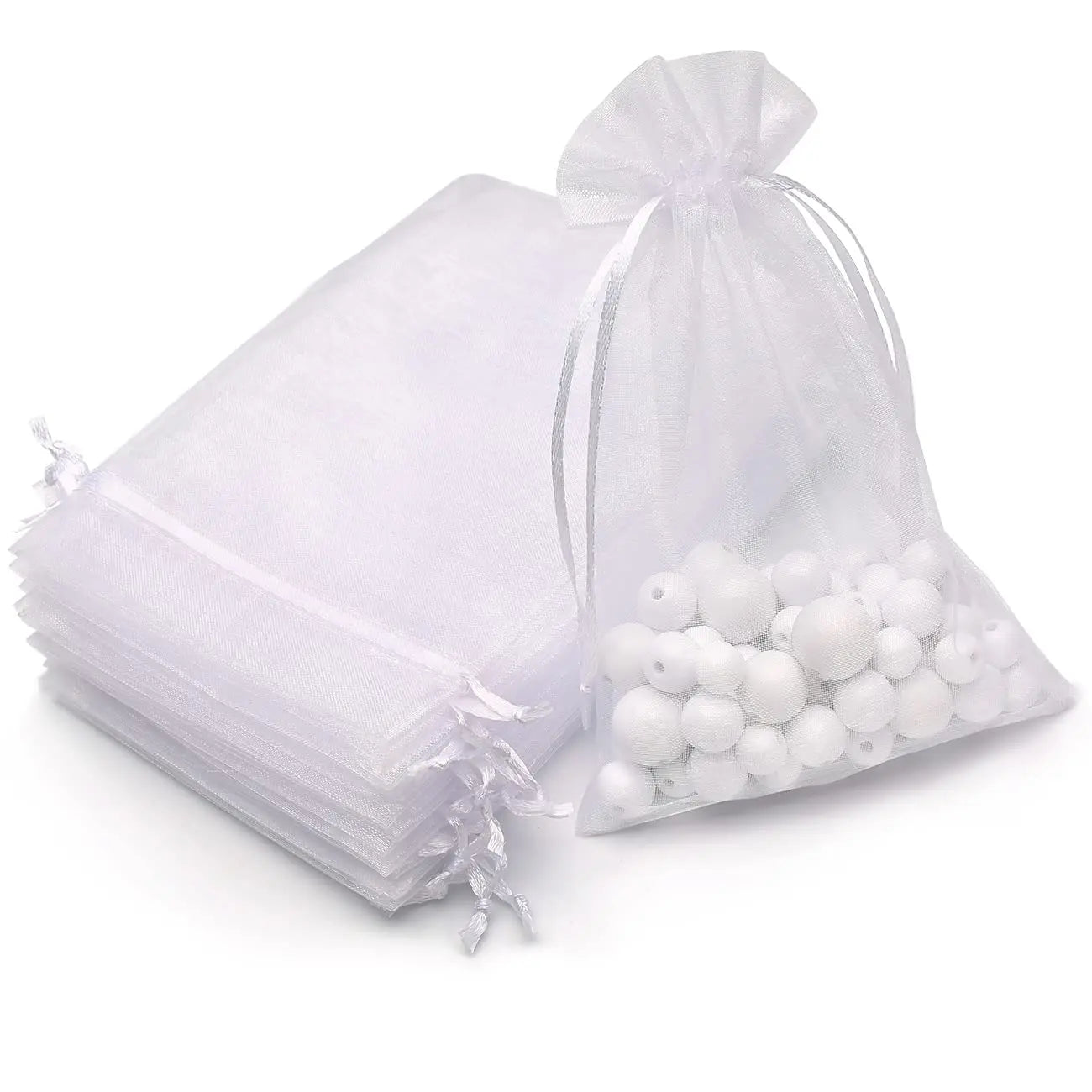 100PCS Fashion Mesh Organza Bags 4x6 Custom Logo Jewelry Bag Pouch Drawstring Gift Candy Organza Bag for Wedding Party