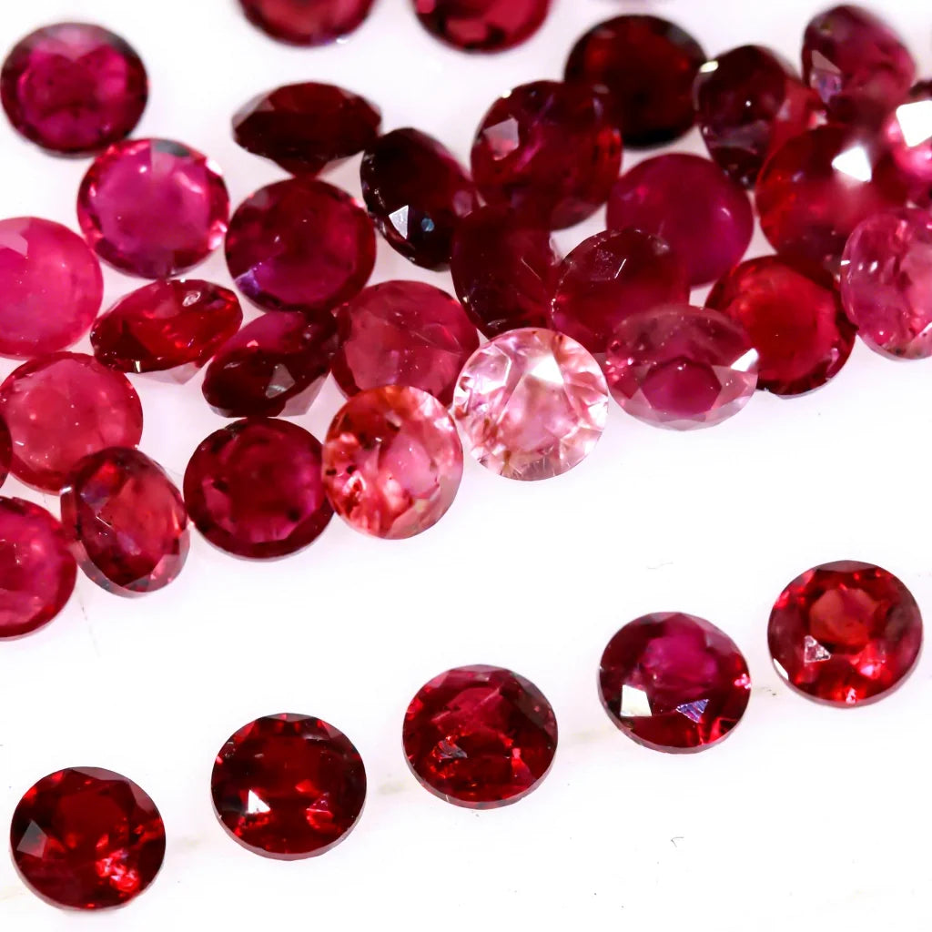 Datian Budget-Friendly Natural Ruby Gemstone 0.7-1.4mm Round Cut Heat Treated Stone Red Color for Cost-Conscious Buyers