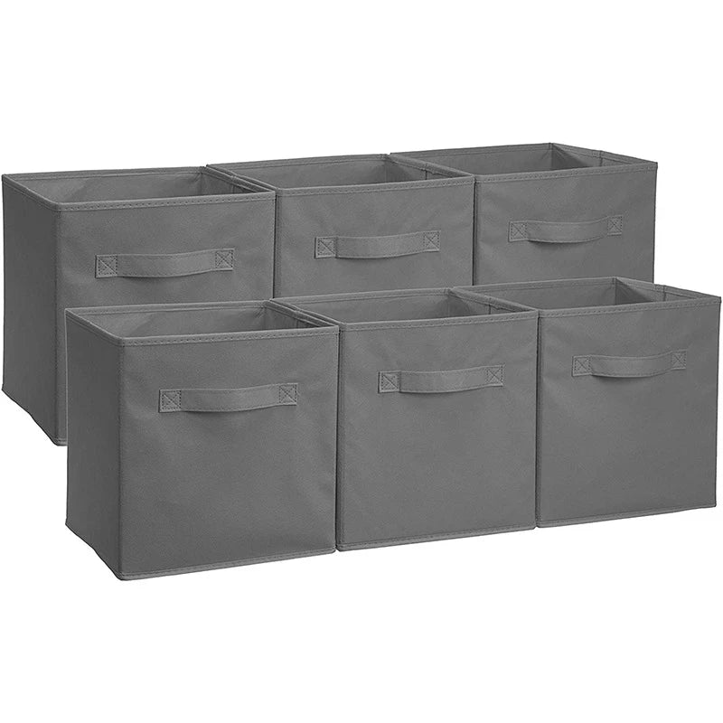 Collapsible Square Storage Cubes Foldable Eco-Friendly Fabric Bins Organizers Decorative Organizing Baskets for Shelves Closet