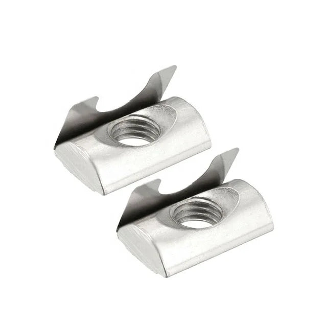 Carbon Steel Galvanized and Nickel Plated 30/40S Roll-in T-nut with Spring Leaf M4 M5 M6 M8 Slot 8