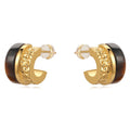 Fashion Personality Natural Tiger Eye Stone Stitching Metal Hoop Earrings Women Jewelry Factory Wholesale