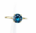 925 Sterling Silver Topaz Blue Stone Diamond and and Blue Topaz Promise Ring Round Cut London Blue Topaz