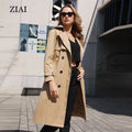 Hot Selling Women Double Breasted Best Jackets Cool Detective Casual Trench Coat Classic Long Waterproof Long Trench Coat