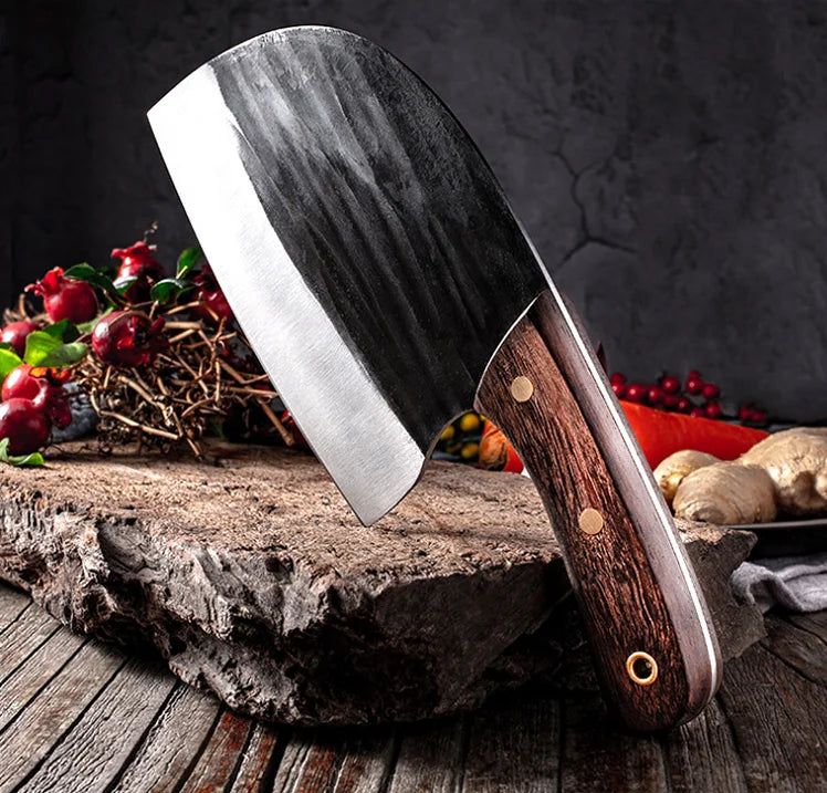 Professional Chinese Outdoor Camping Chopper Butcher Cleaver Knife Hand Forged Full Tang Stainless Steel Eco-Friendly Non-Stick