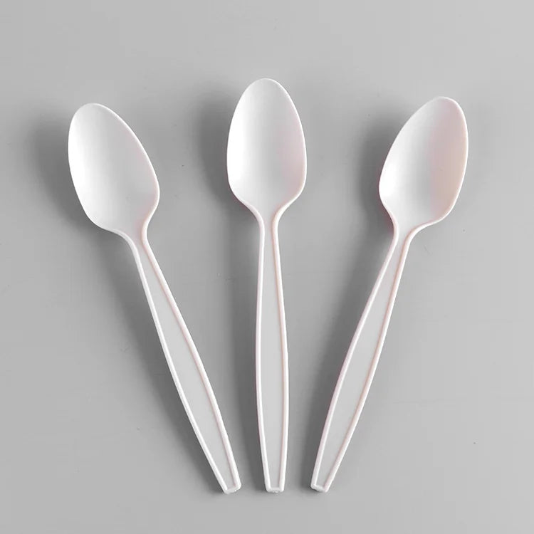 Corn Starch Eco Degradable Plastic Teaspoons Compostable Cornstarch Cutlery Spoons Made From Plants