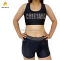 Custom Children's Cheerleading Practice Wear Heat-Transfer Uniform Sets Custom Logo Rhinestone Claw Print Cheerleader Outfit