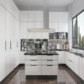 Soft Close Hinges Kitchen Flat Pack Modular Cabinets Marble Laminate Doors European Style Customizable Colors Faucet Sink 5-Year