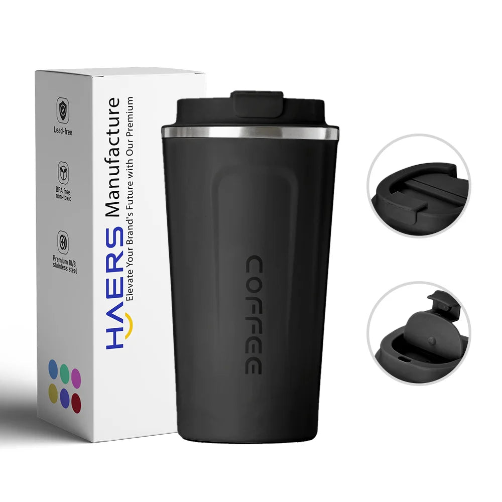 Wholesale 380ml/500ml Double-Walled Tea Vacuum Flask Travel Coffee Mug Cup Tumbler for Camping