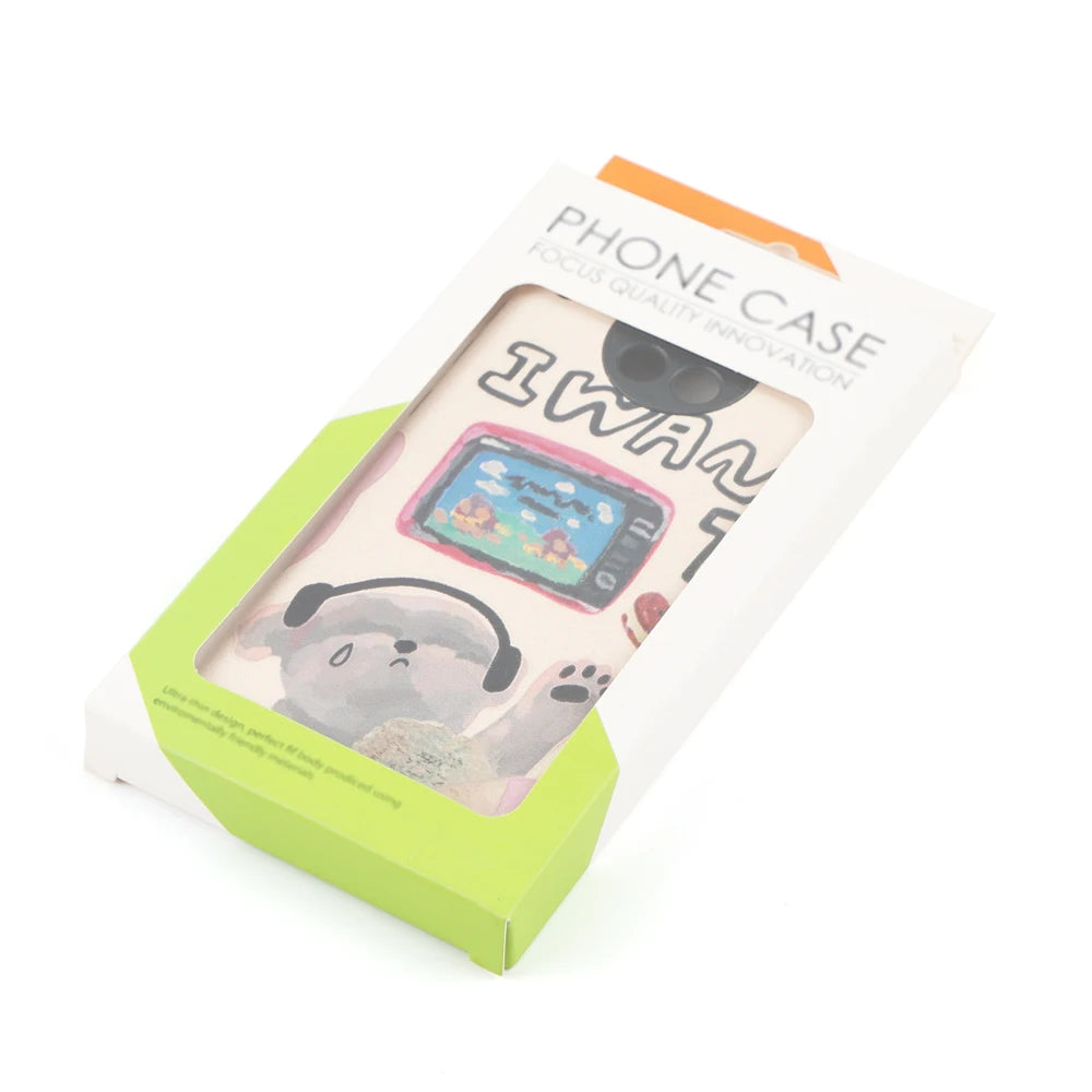 New Design Recycle Mobile Phone Case  Box White Card Paper Packaging Cover with Clear Window